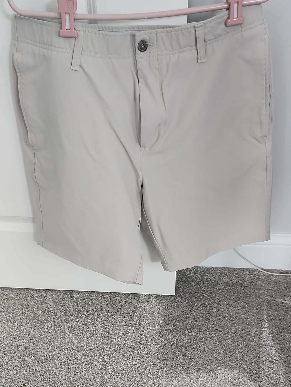 Under Armour Light Beige Flat Front Performance Shorts